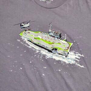 F1 Formula 1 Naval Carrier La Fraise Jemae Design Grey Graphic T-Shirt Large